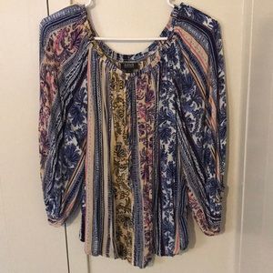 a.n.a half puffer sleeve striped shirt.